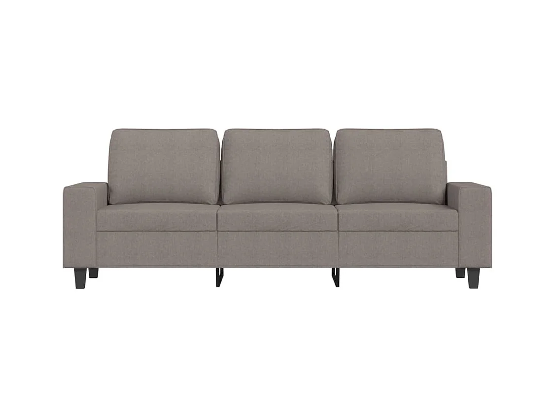Sofá de 3 plazas con taburete de tela gris taupe 180 cm ES358566