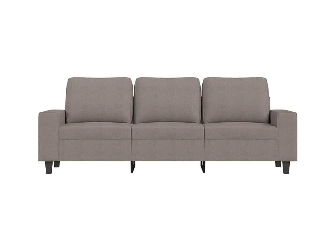 Sofá de 3 plazas con taburete de tela gris taupe 180 cm ES358566