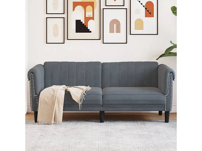 Canapé à 2 places gris foncé velours FR17047