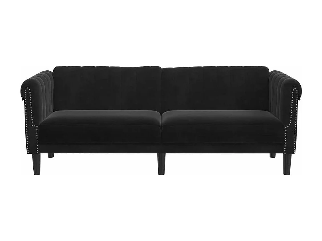 Sofá de 3 lugares veludo preto PT720870