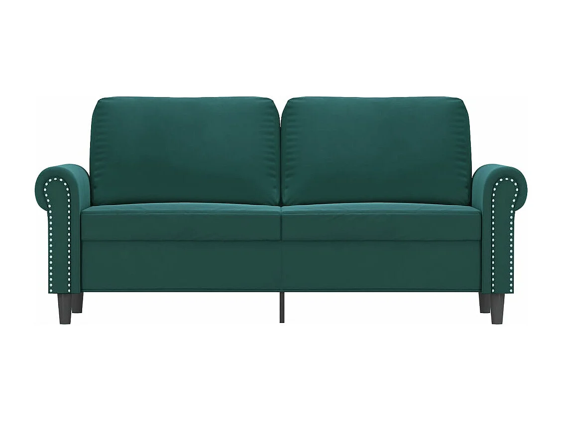 Canapé à 2 places Vert foncé 140 cm Velours FR37882