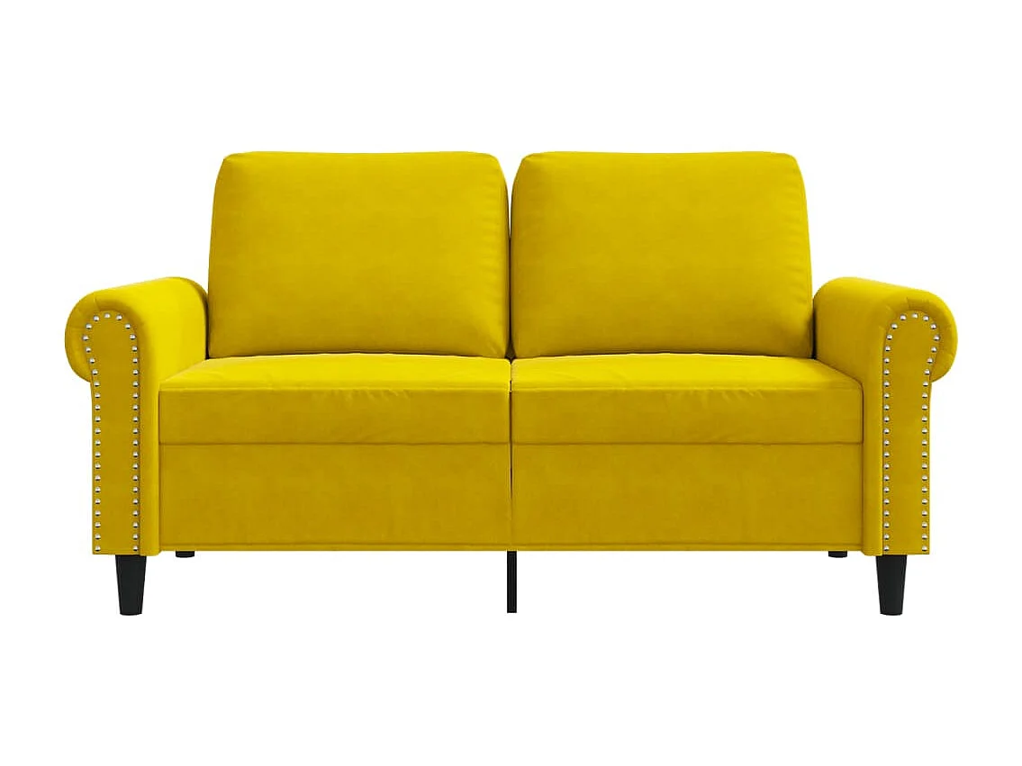 Canapé à 2 places Jaune 120 cm Velours FR80907