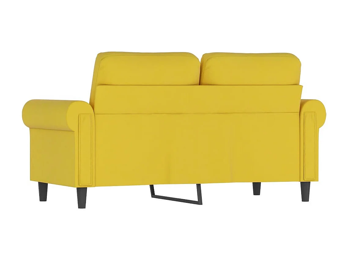 Canapé à 2 places Jaune 120 cm Velours FR80907