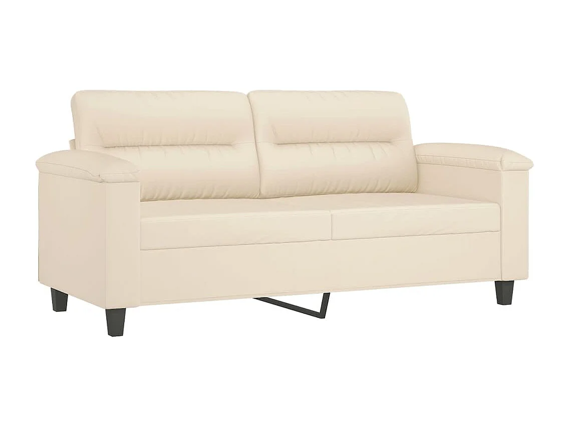 Canapé 2 places avec oreillers beige 140 cm tissu microfibre FR19220