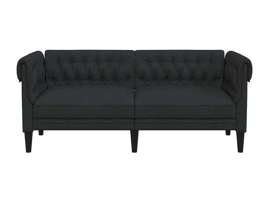 Canapé Chesterfield 2 places noir tissu FR10190