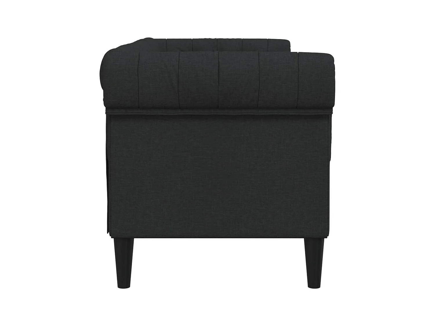 Canapé Chesterfield 2 places noir tissu FR10190
