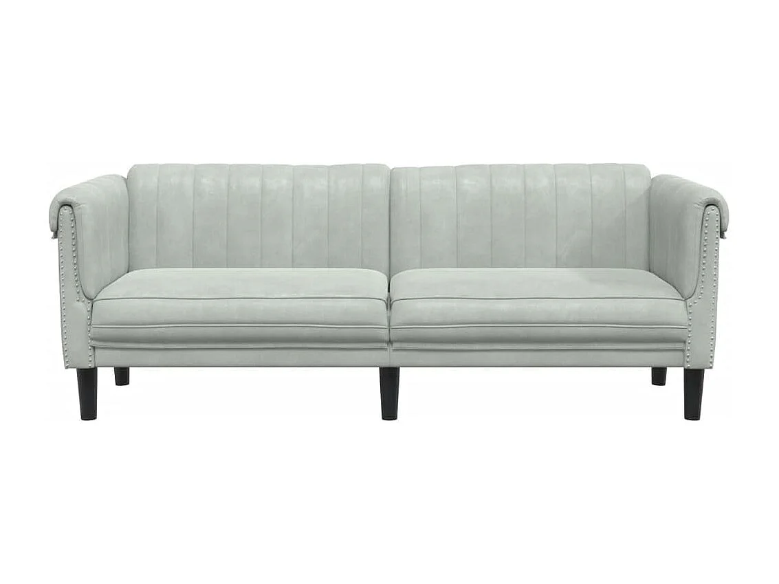 Sofá de 3 lugares veludo cinzento-claro PT278169