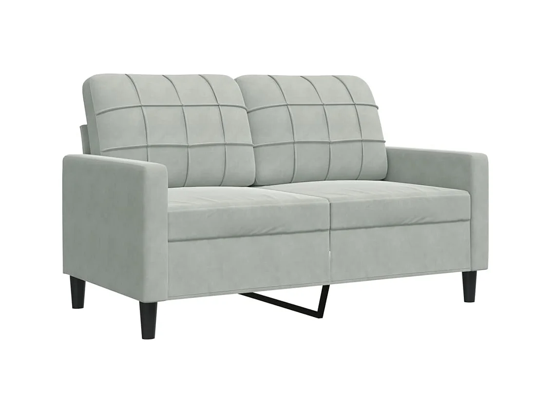 Canapé à 2 places Gris clair 120 cm Velours FR93879