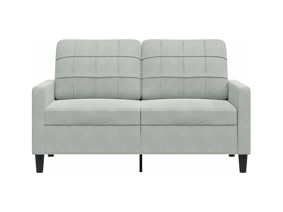 Canapé à 2 places Gris clair 120 cm Velours FR93879
