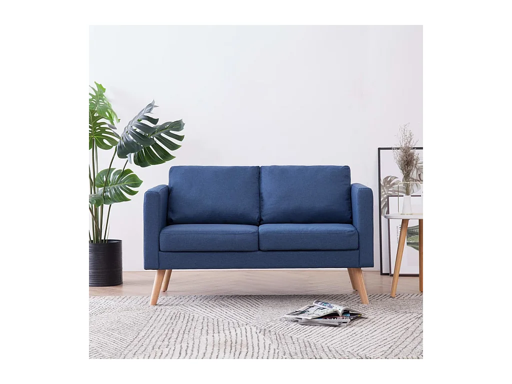 Canapé à 2 places Tissu Bleu FR81525