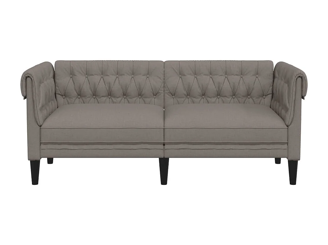 Canapé Chesterfield 2 places taupe tissu FR83988