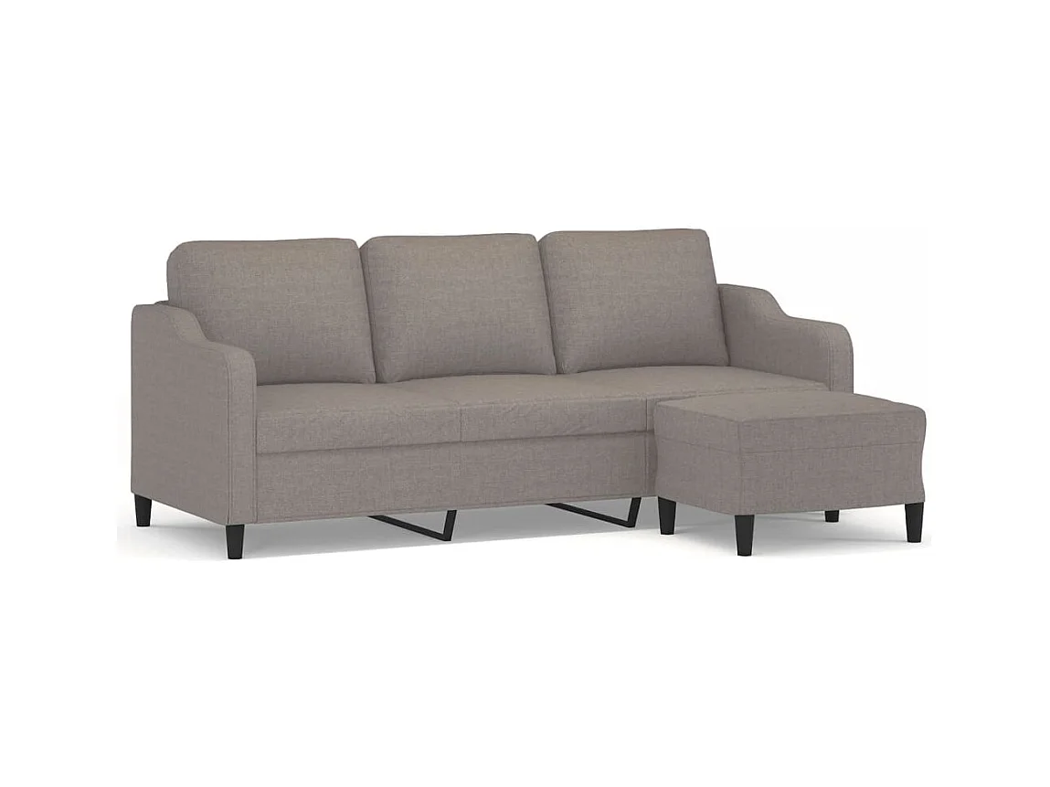 Canapé à 3 places avec repose-pieds Taupe 180 cm Tissu FR92726