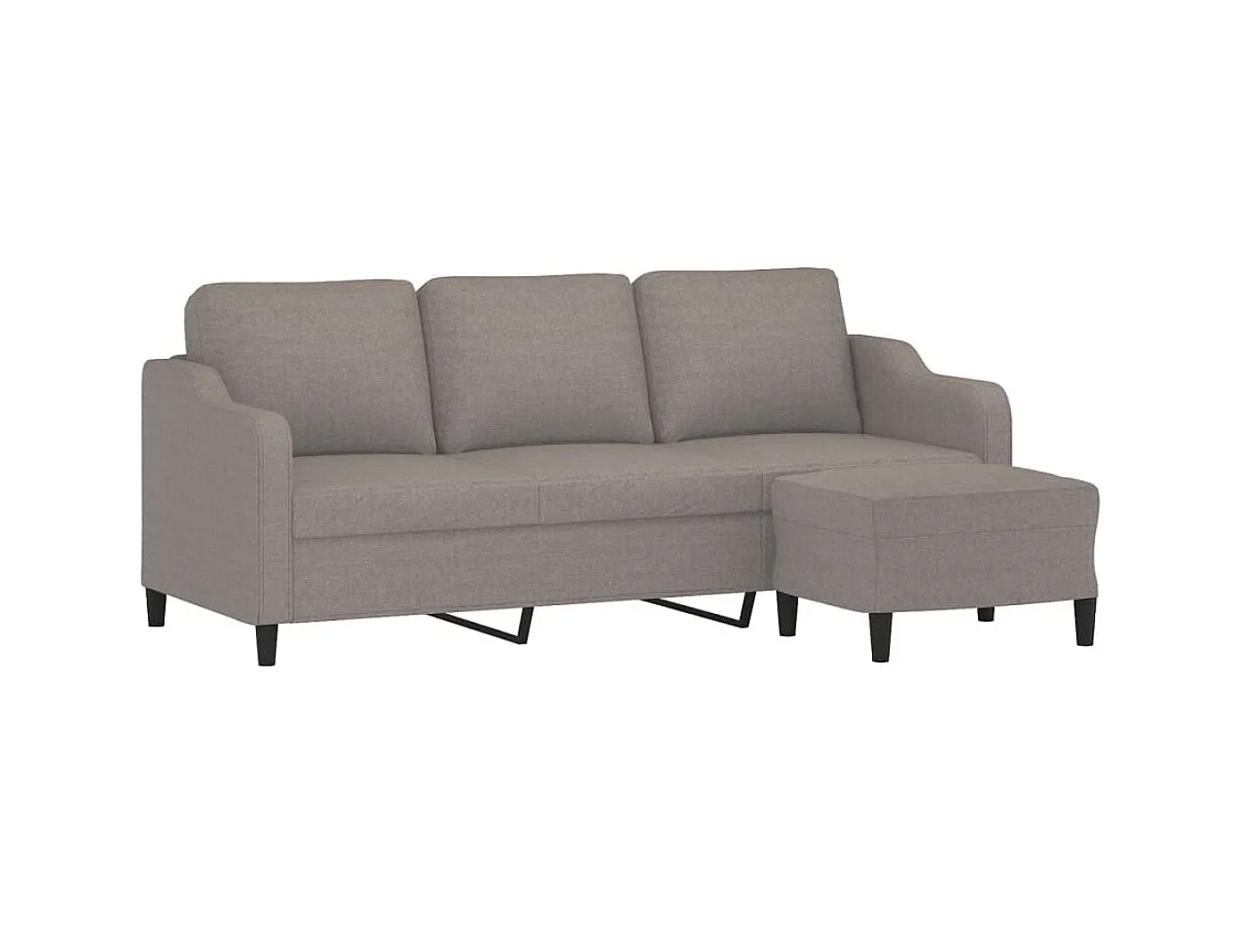 Canapé à 3 places avec repose-pieds Taupe 180 cm Tissu FR92726
