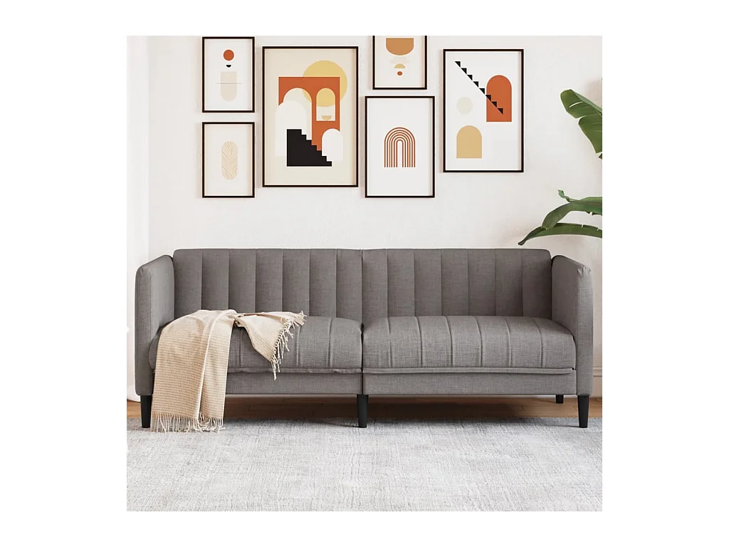 Canapé à 2 places taupe tissu FR94574
