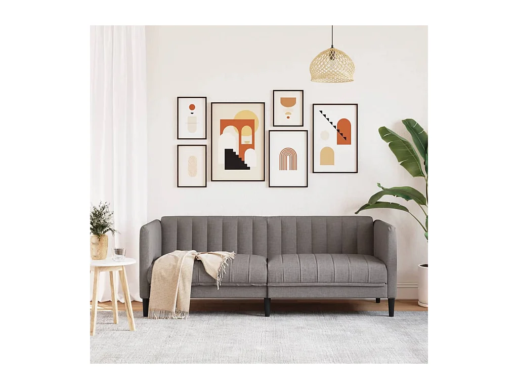 Canapé à 2 places taupe tissu FR94574
