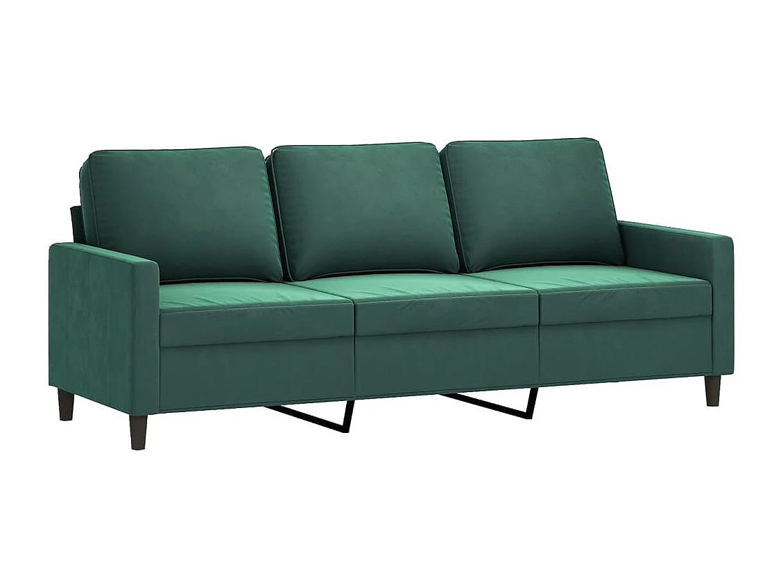 Canapé à 3 places avec repose-pieds Vert foncé 180 cm Velours FR29627