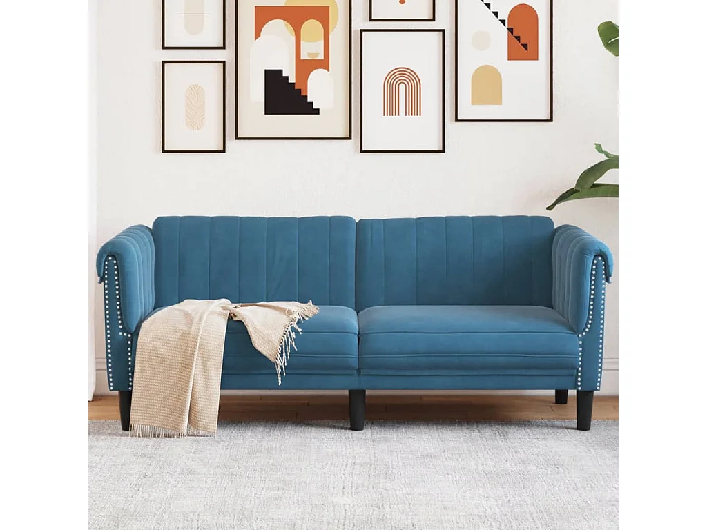 2-zitsbank fluweel blauw BE603205