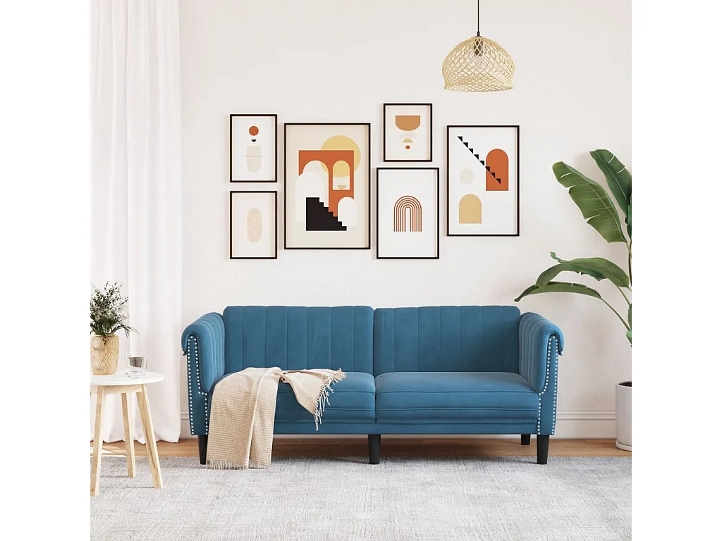 2-zitsbank fluweel blauw BE603205