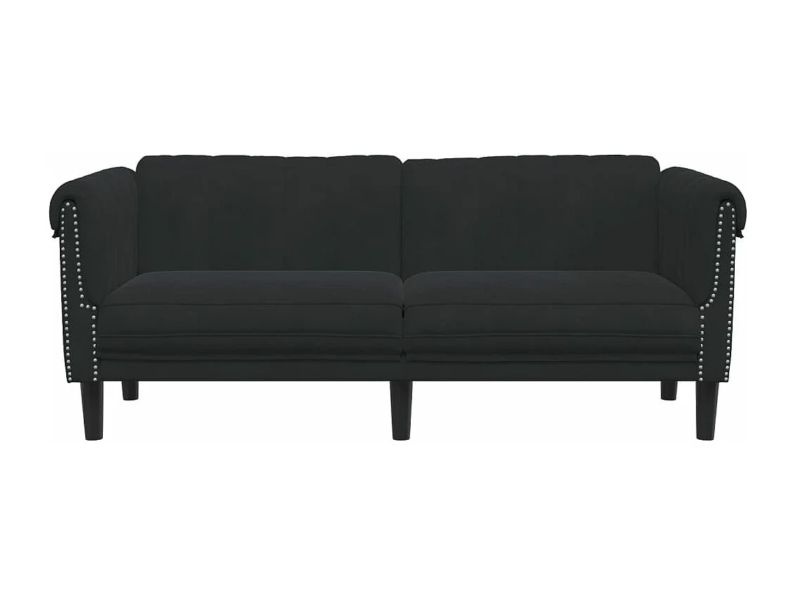 Canapé à 2 places noir velours FR48230