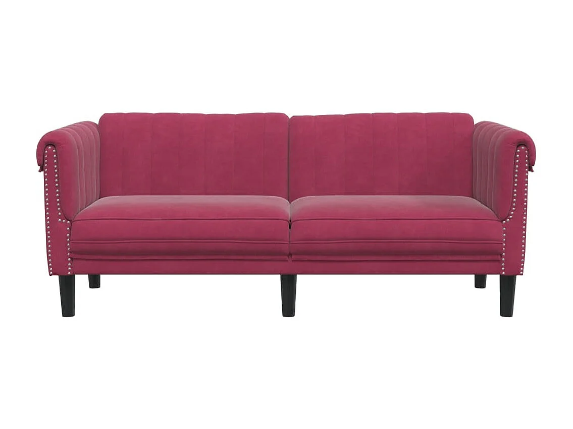 Sofá de 2 lugares veludo vermelho tinto PT466644