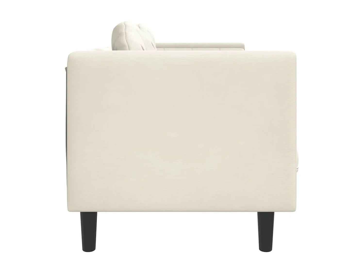 Canapé avec coussins 3 places crème velours FR52664