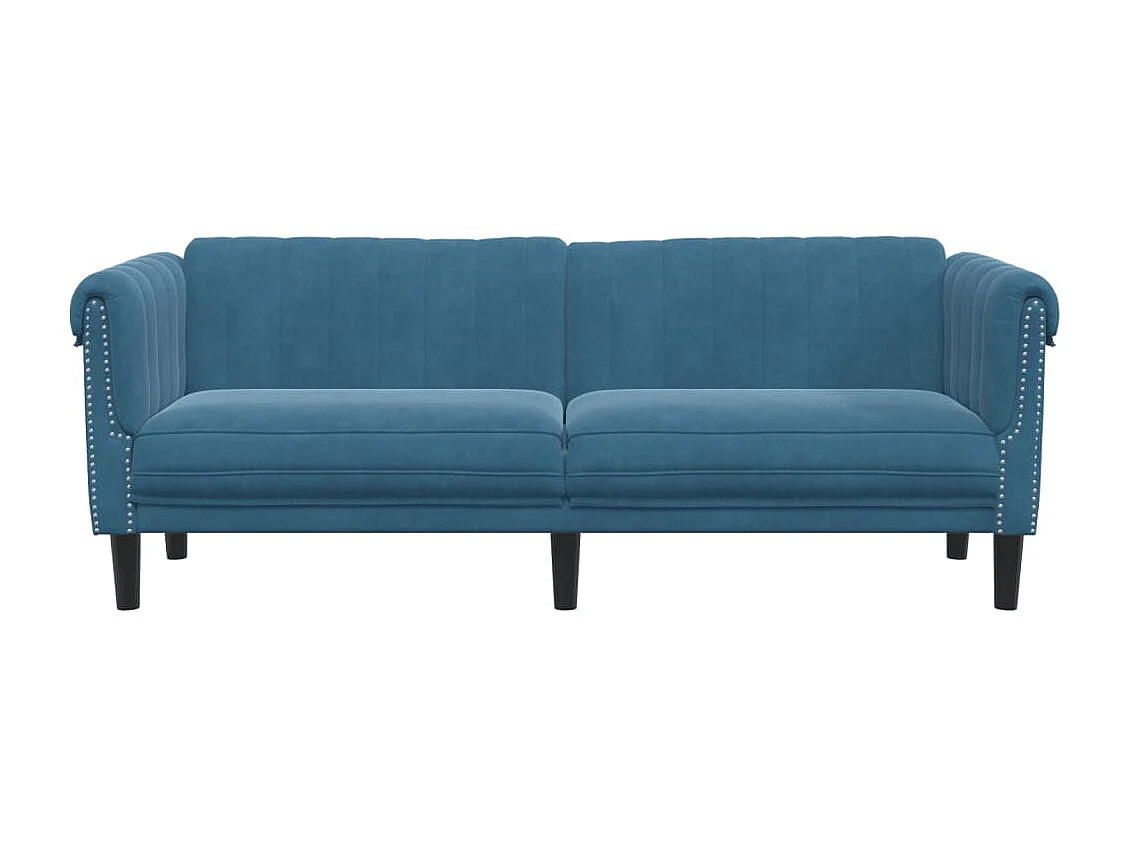 Canapé à 3 places bleu velours FR27191