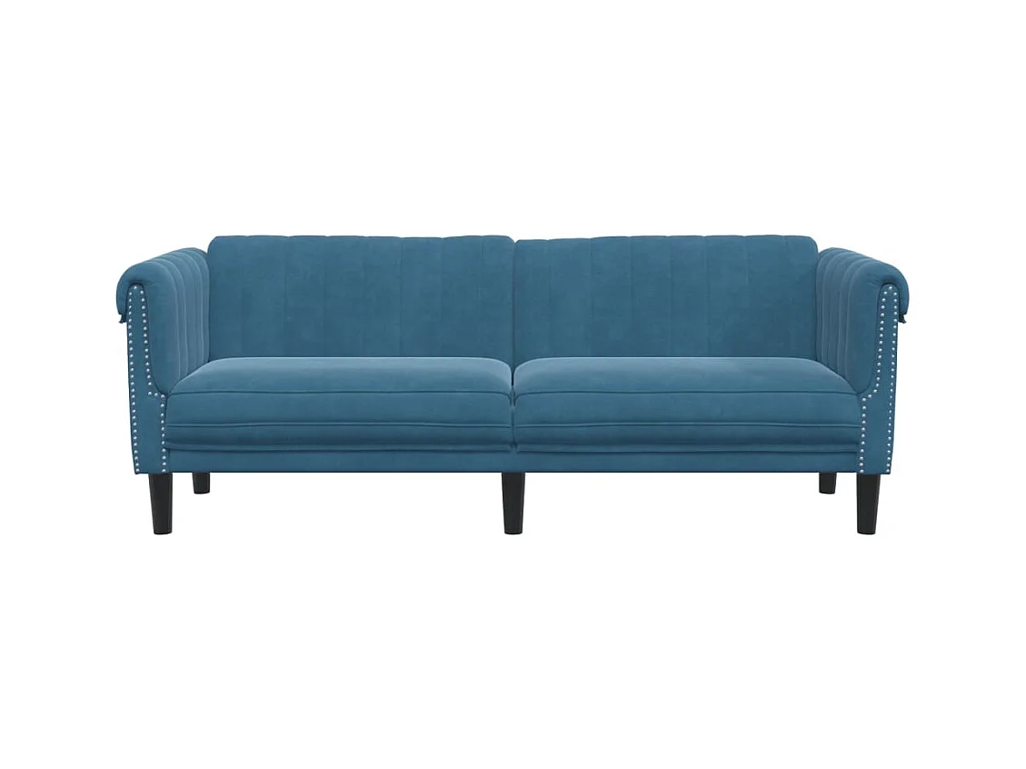 Sofá de 3 lugares veludo azul PT474893