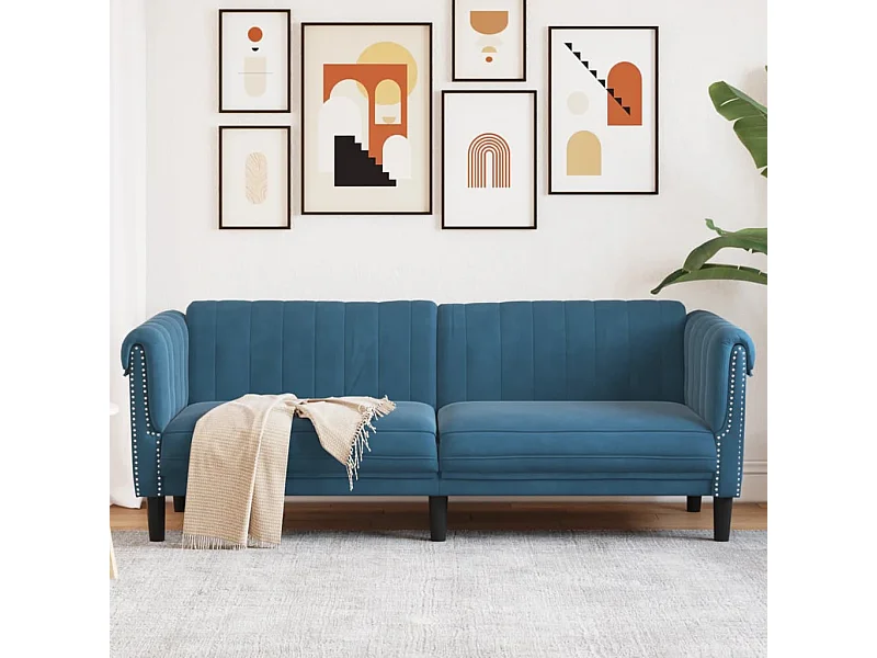 Driezitsbank fluweel blauw BE747666