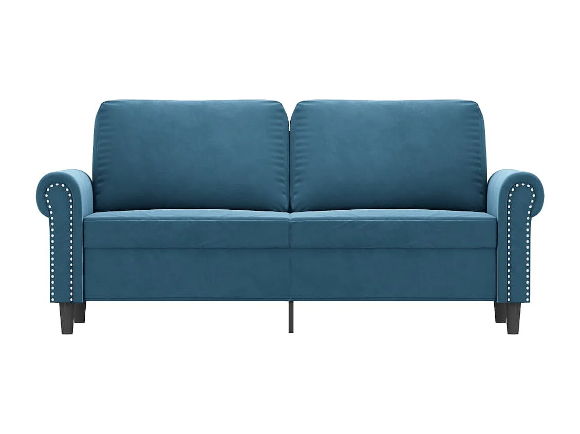 Canapé à 2 places Bleu 140 cm Velours FR74883