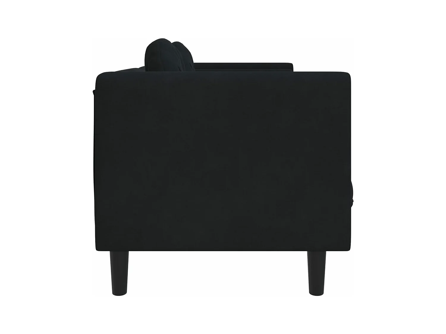 Canapé avec coussins 2 places noir velours FR15921