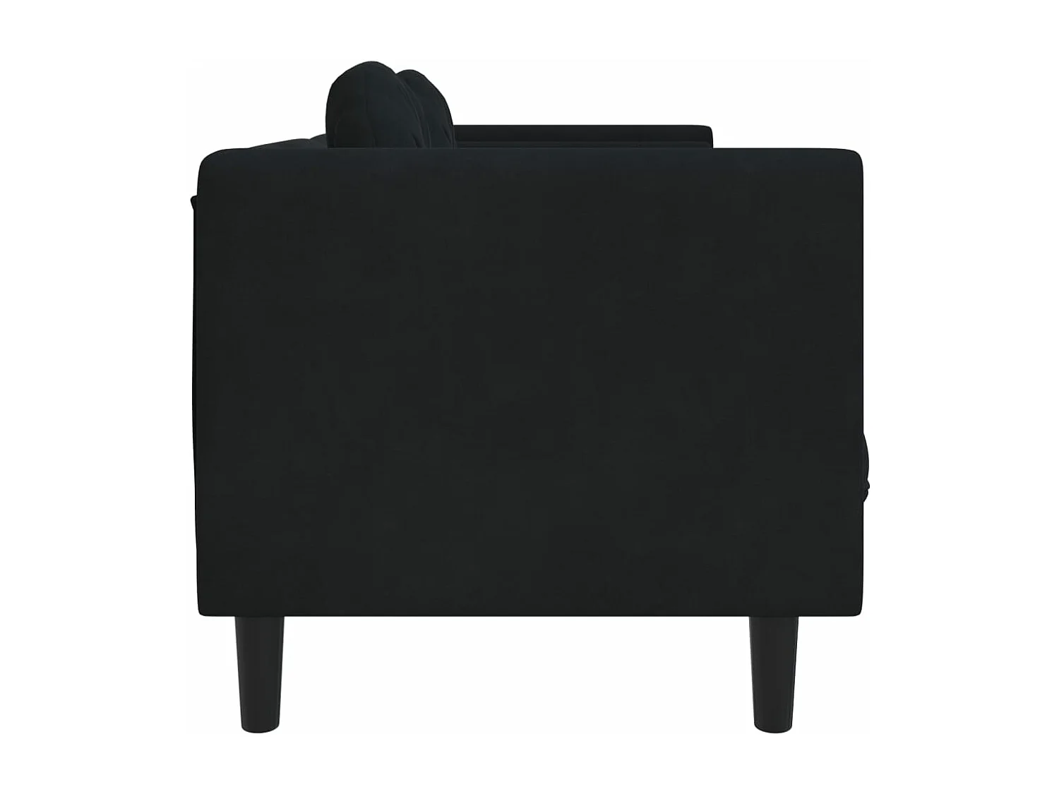 Bank met kussens 2-zits fluweel zwart BE369634