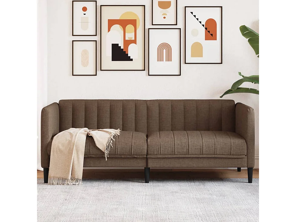 Canapé à 2 places marron tissu FR91051