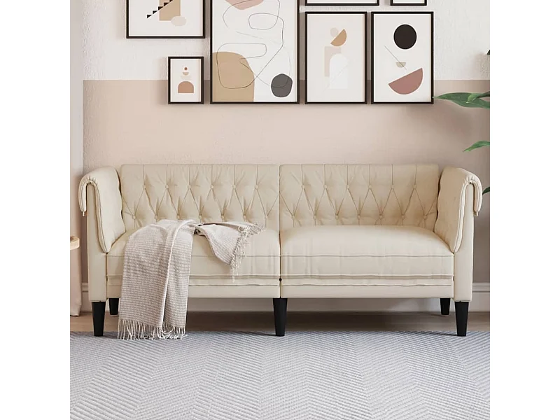 Tweezitsbank Chesterfield-stijl linnen BE125906