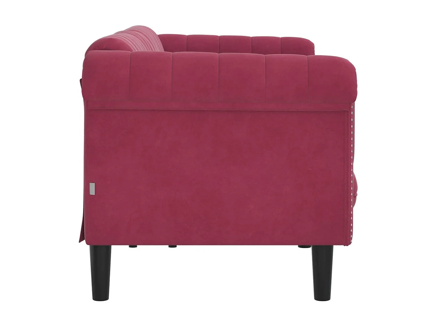 Canapé à 3 places rouge bordeaux velours FR15405