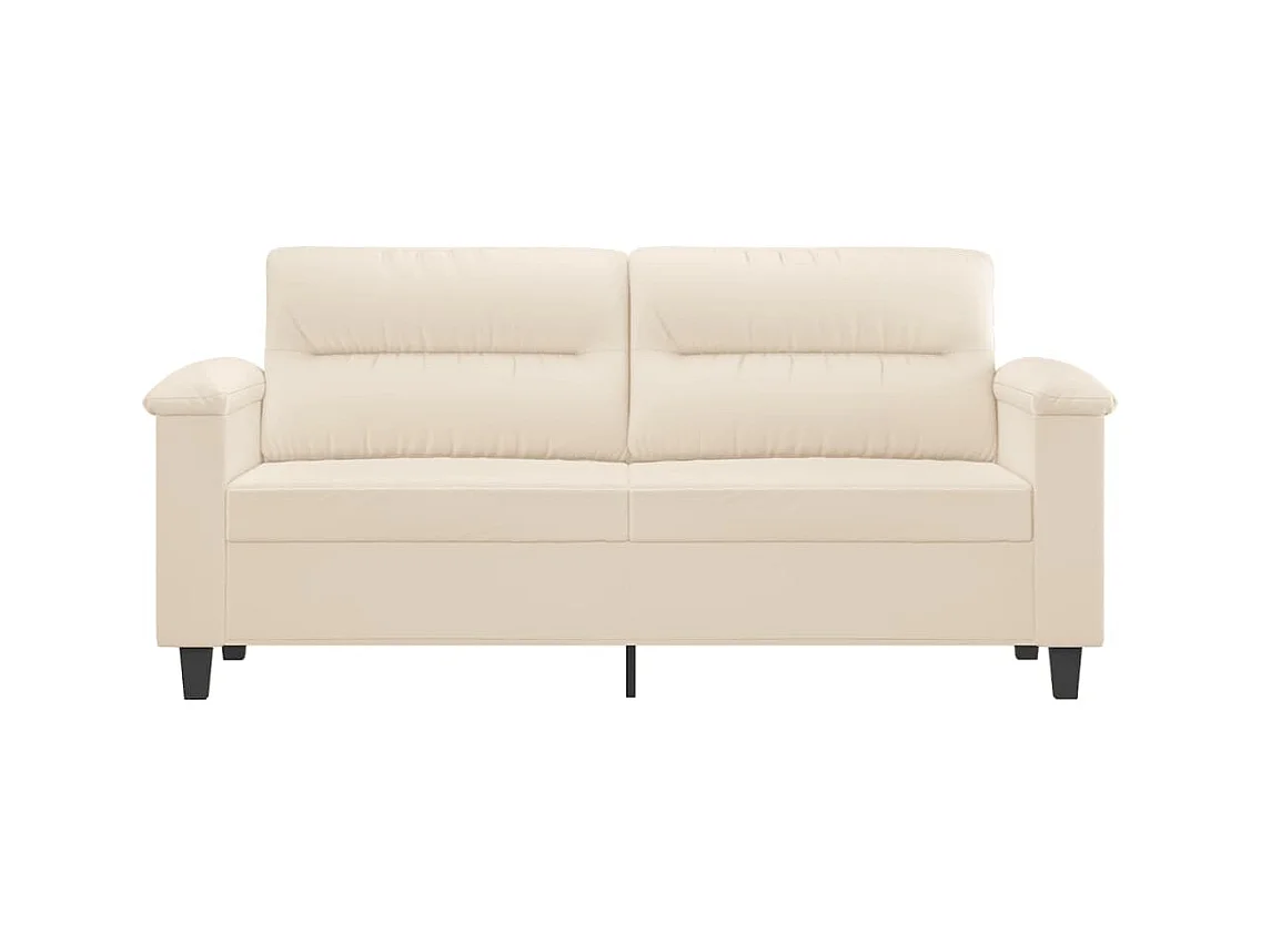 Canapé à 2 places Beige 140 cm Tissu microfibre FR36099