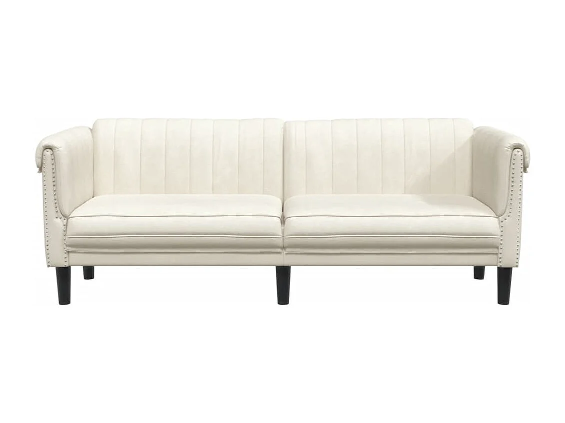 Canapé à 3 places crème velours FR11896