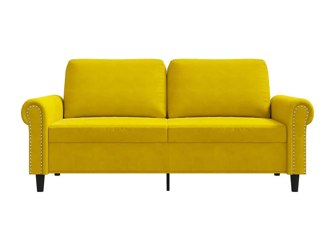 Canapé à 2 places Jaune 140 cm Velours FR95232