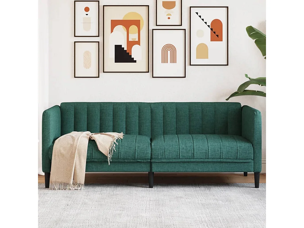 Canapé 2 places vert foncé tissu FR64013