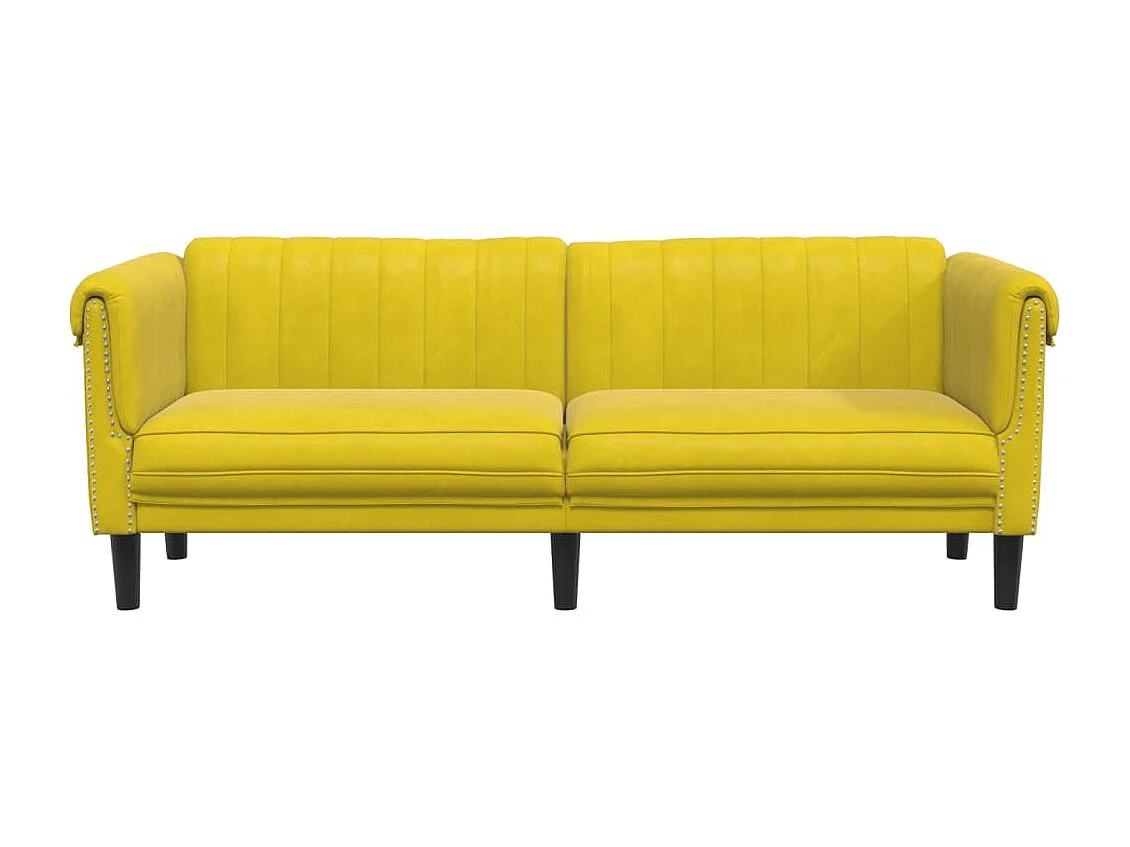 Sofá de 3 lugares veludo amarelo PT397199