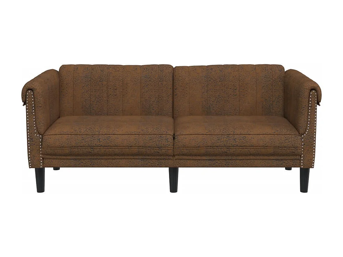 Canapé 2 places marron velours FR83546