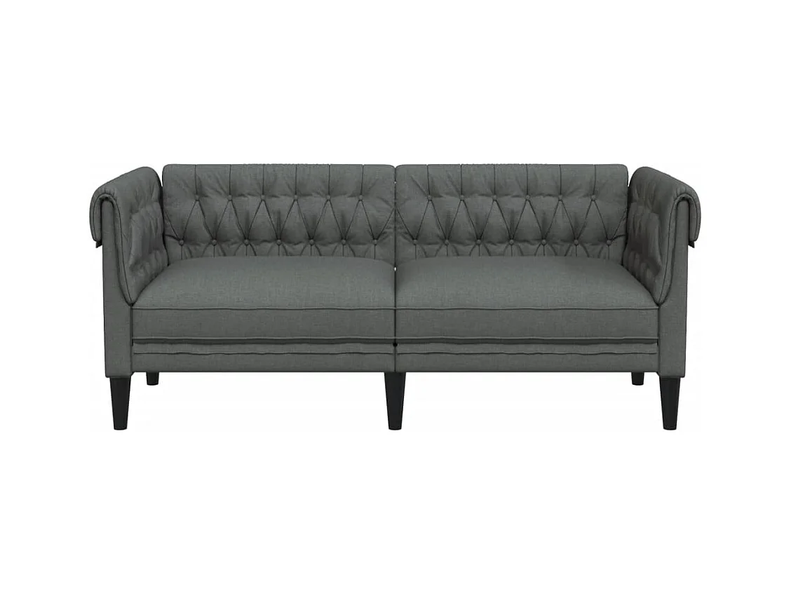 Canapé Chesterfield 2 places gris foncé tissu FR40448