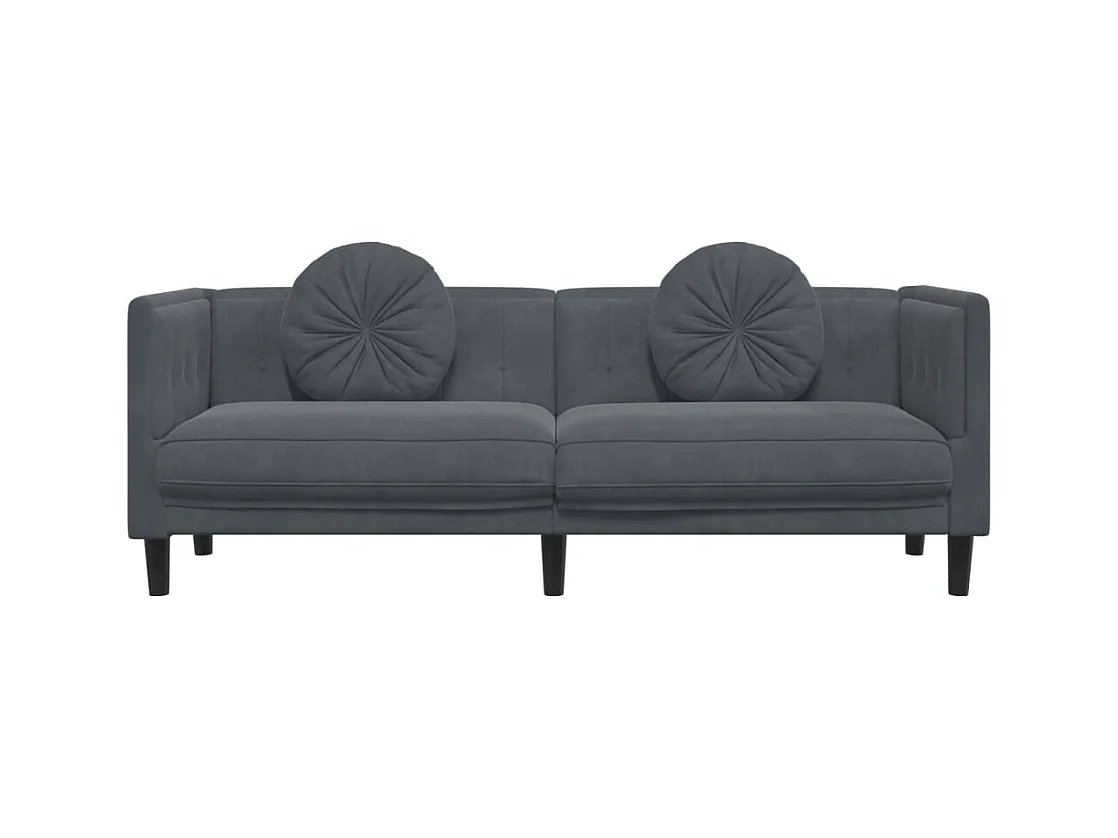 Bank met kussens 3-zits fluweel donkergrijs BE914949