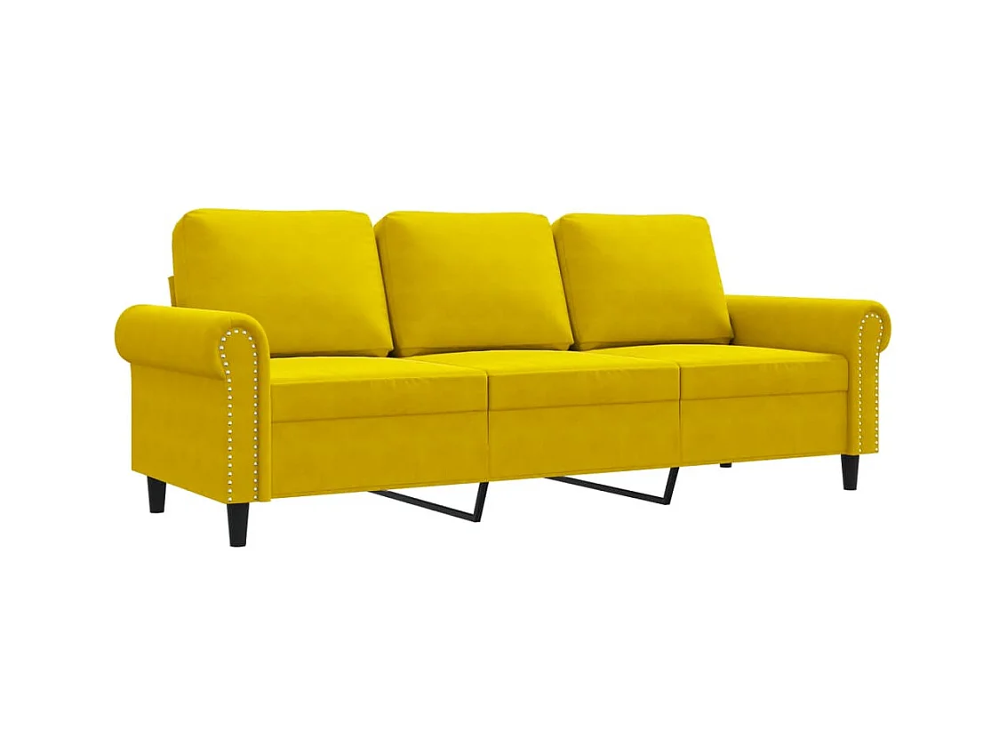 Driezitsbank 180 cm fluweel geel BE827464