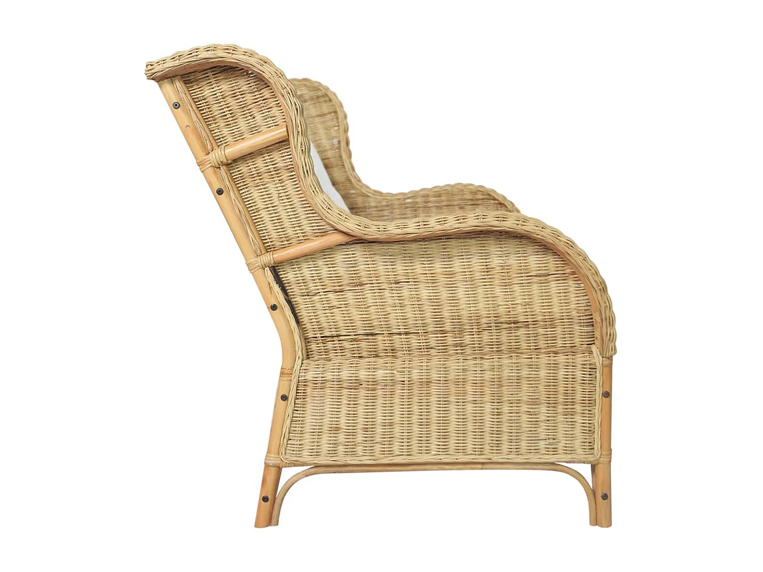 Canapé 2 places Rotin naturel et lin FR65251