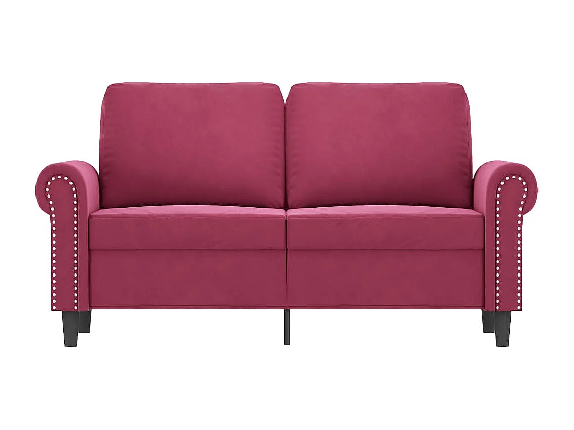 Canapé à 2 places Rouge bordeaux 120 cm Velours FR95606