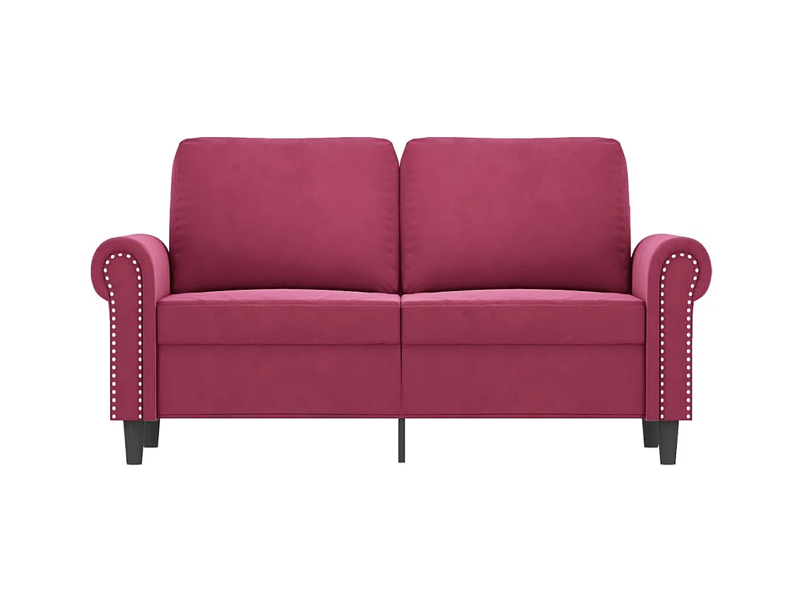 Canapé à 2 places Rouge bordeaux 120 cm Velours FR95606