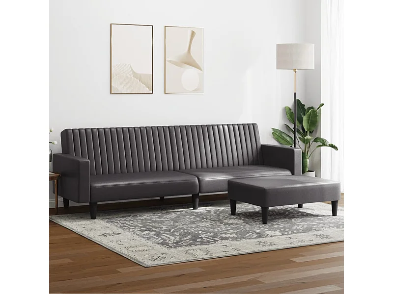 Ensemble de canapés 2 pcs gris similicuir FR42784