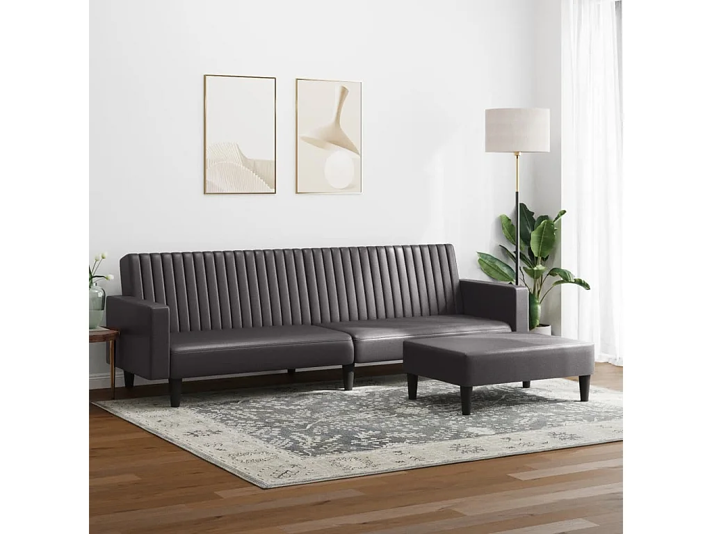 Ensemble de canapés 2 pcs gris similicuir FR42784