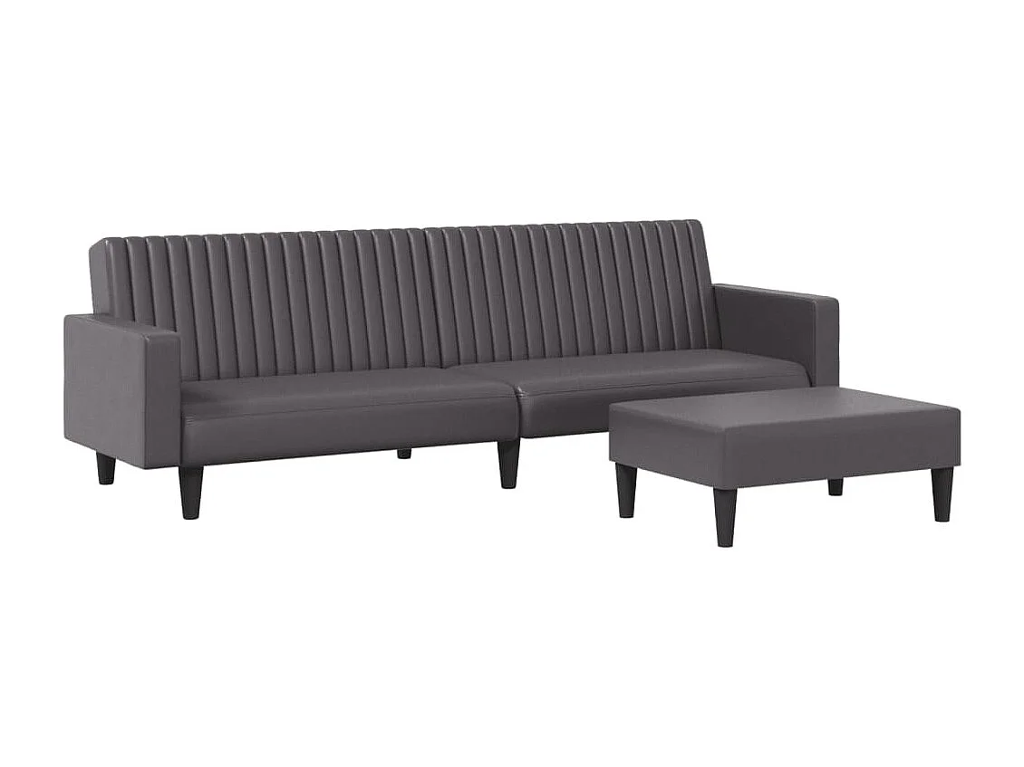 Ensemble de canapés 2 pcs gris similicuir FR42784