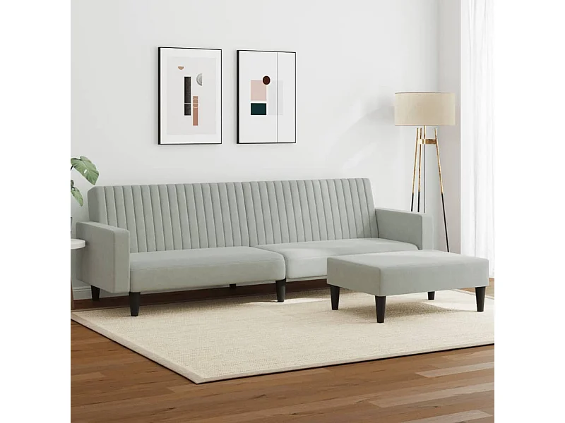 Ensemble de canapés 2 pcs gris clair velours FR76047